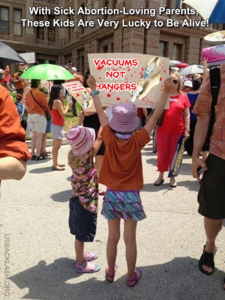 Vacuums Not Hangars - Liberal Pro-Abortion Sickos Use Children in Pro-Baby Murder Rally