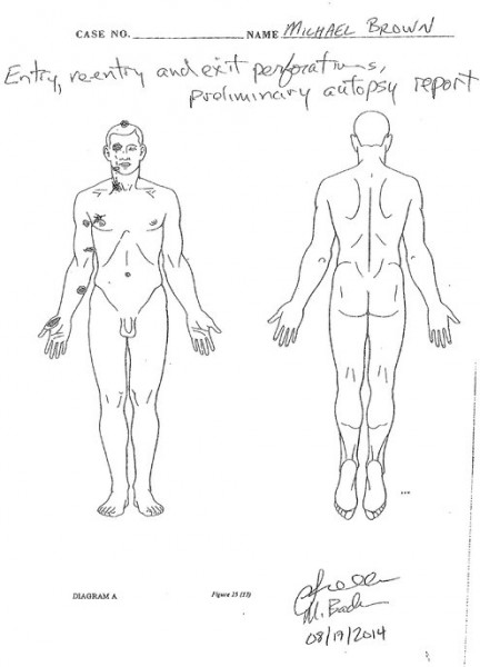 Preliminary Autopsy Report Backs Up Officer's Account of Michael Brown Killing in Ferguson MO.