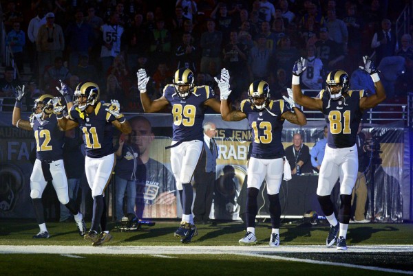 Racist Asshole St Louis Rams Players Perpetuate Mike Brown "Hands Up" Lie 