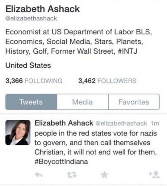 Stupid Democrat Department of Labor Skank Elizabeth Ashack Calls Conservatives "Nazis"