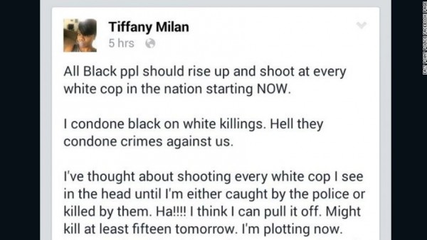 Stupid Black Racist Cunt Calls For Killing All White Police Officers - Gets Arrested