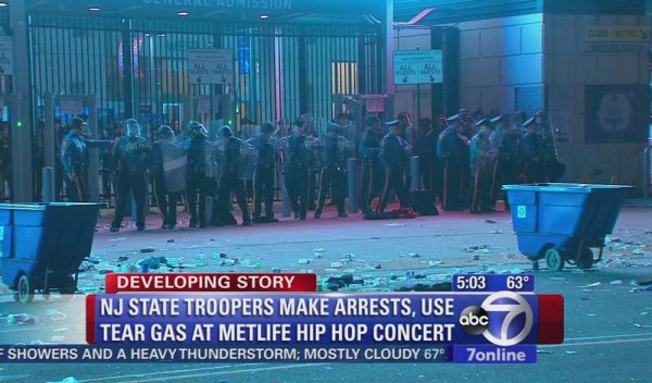 NJ State Police In Riot Gear Protect MetLife Stadium After New Jersey's Hot 97 Summer Jam Concert Dissolves Into Dangerous Violent Mob 