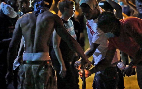 Ferguson-Racist-Violent-Black-Thug-Criminal-Arsonists-Light-Molotov-Cocktails