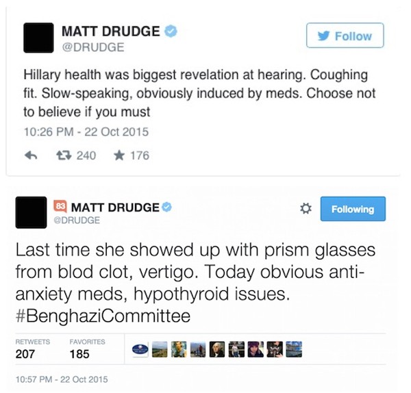 Matt-Drudge-Hillary-Clinton-Coughing-Attack-Tweets