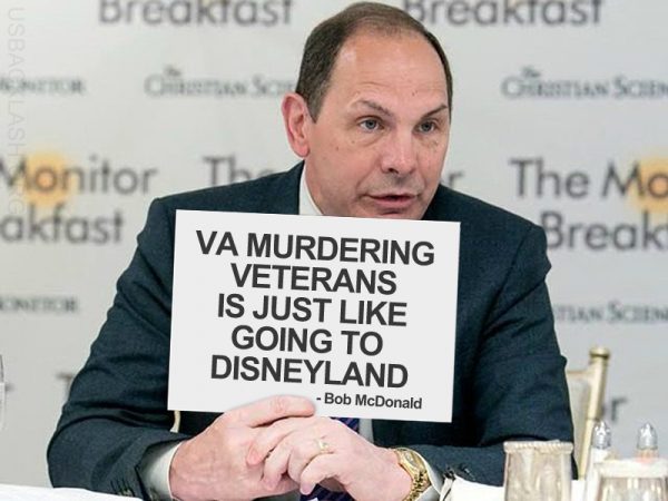 Piece of Shit Libtard VA Secretary Bob McDonald Says Murdering Veterans With Illegal VA Waiting Lists The Same As Waiting For Rides At DisneyLand