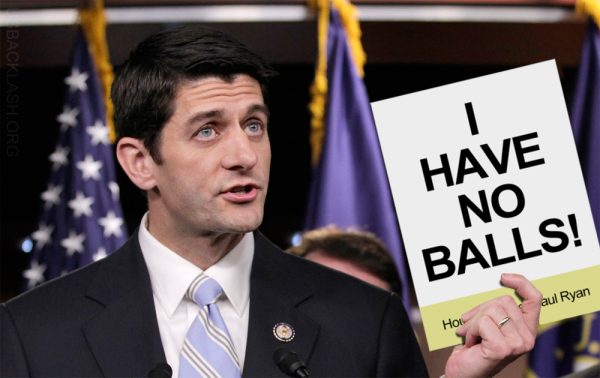 Paul Ryan: I Don't Know Who Stole My Balls But I'm a Worthless Pussy - Ryan Doesn't Know If VA Secretary Should Resign
