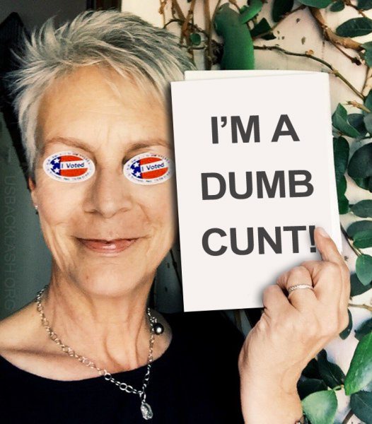 Washed-Up Libtard Loser Jamie Lee Curtis Only Supports Crooked Hillary Because She's a Woman 