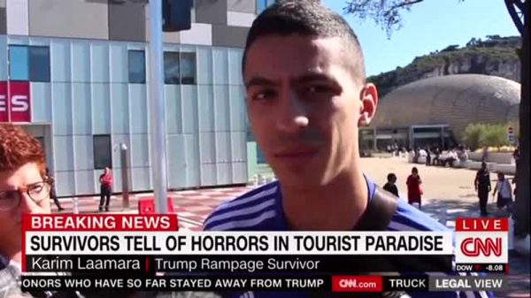 CNN Sucks Assholes! Display “Trump rampage survivor” Graphic On Live TV Report About Nice Terrorist Truck Attack