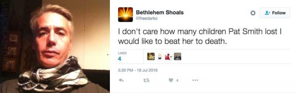 Piece of Shit Libtard Faggot GQ "Writer" Tweets He Would Like to Beat Pat Smith to Death