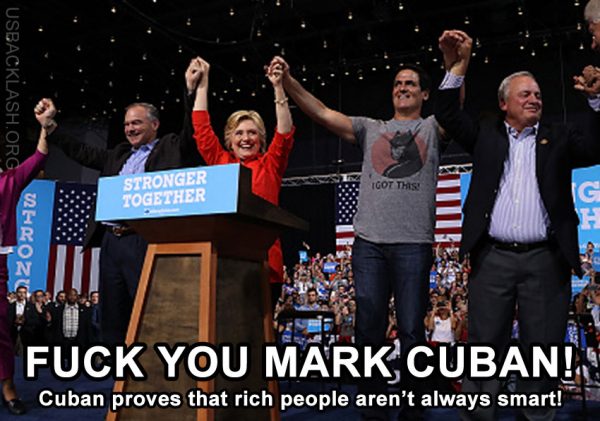 Libtard Idiot Mark Cuban Says It's Not Hillary's Fault That Her Illegal Homebrew Mail Server Wasn't Setup Properly