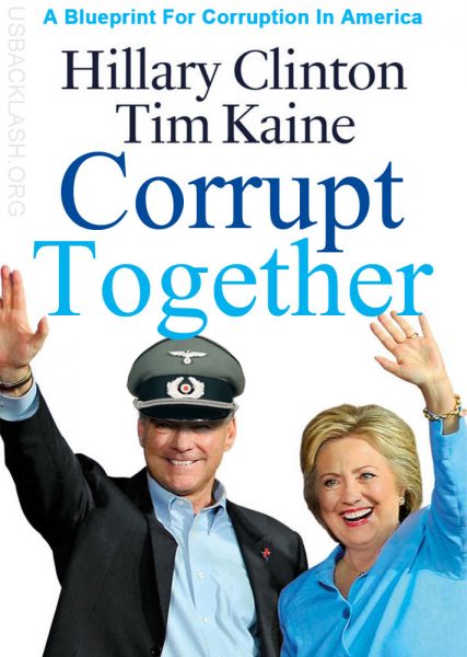 Hillary Running Mate Tim Kaine Gives Nazi Salute On Cover of Clinton ‘Stronger Together’ Book 