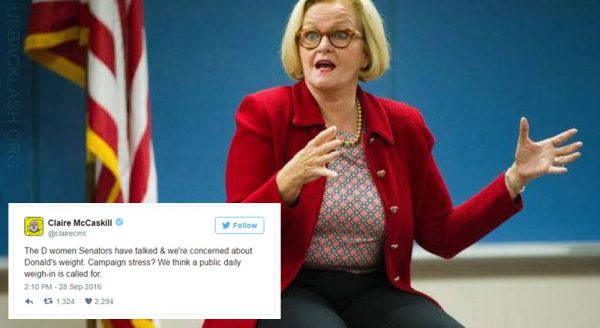 Disgusting Fat Piece of Shit Claire McCaskill Wants to Have Daily Weigh-Ins For Trump