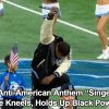 racist-america-hating-nfl-anthem-singer-rico-lavelle-kneels-holds-black-power-fist-sings-wrong-lyrics