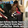 Shitty United Airlines Gives Teacher’s 1st Class Seat To Corrupt Leftist Democrat Lawmaker Sheila Jackson Lee