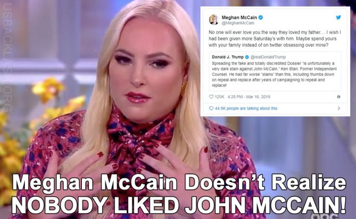 Disgusting Fat Tub O' Goo Meghan McCain Doesn't Realize America Hated Her Corrupt Fake Conservative Dad